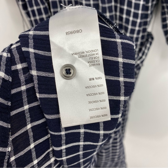 Anthropologie Maeve Sara Smocked Shirtdress in Navy Size Small - Picture 7 of 10